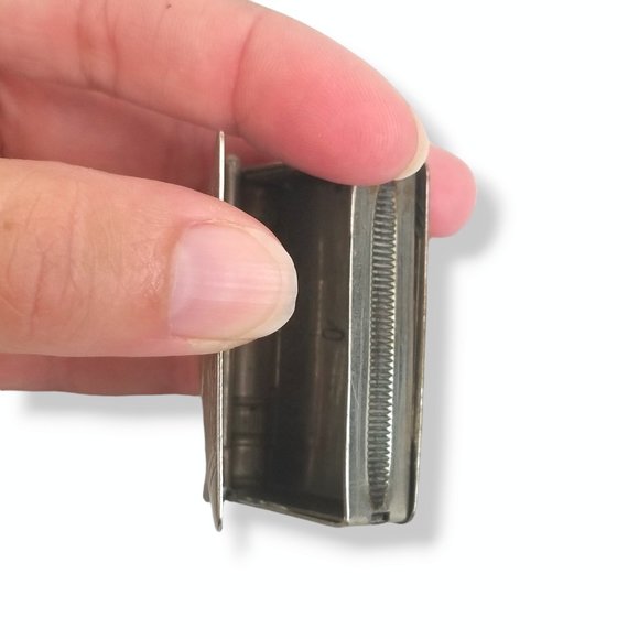 Antique 19th c. Silver Plated Book Vesta Case Pendant Engraved - Picture 9 of 13